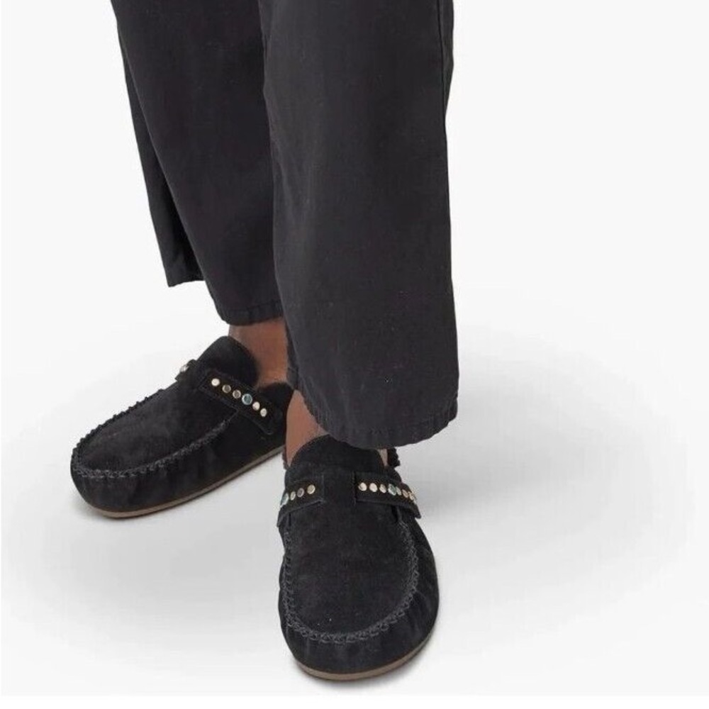 Xirena Joy Suede Shearling Slide Clog Black NWT